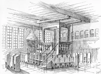 Interior de una antigua sinagoga en Metz, Alemania